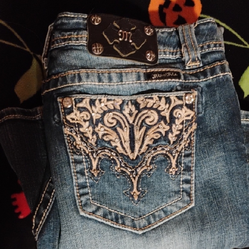 Miss Me Blue Jeans with Embroidered Pocket